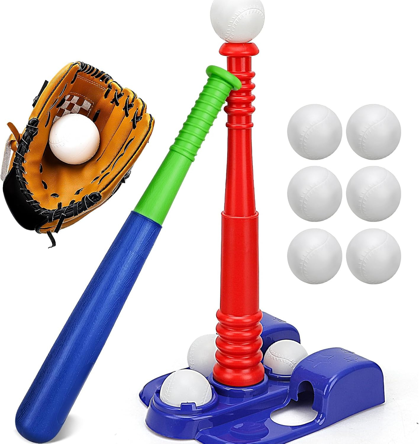 TOY Life Tball Set for Kids 3-5 & 5-8 - Toddler Baseball Tee and Bat Set with Glove & 6 Balls - Ideal Boy Toy Gift for Outdoor Play and Beginner Training | Amazon (US)