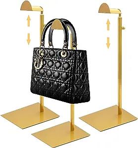 Royxen 3 Pack Handbag Rack Stainless Steel with Adjustable Height, Purse Display Stand Gold | Amazon (US)