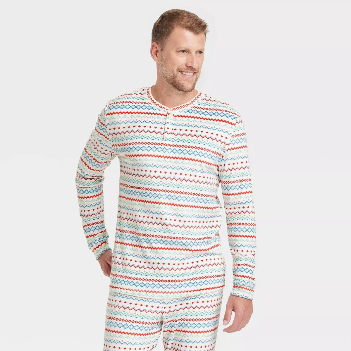 Men's Fair Isle Print Snuggly Soft Holiday Matching Family Pajama Shirt - Wondershop™ White | Target