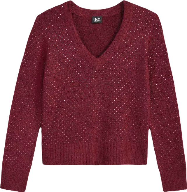 I.N.C. International Concepts Women's Rhinestone Embellished Sweater, Macy's Exclusive - Macy's | Macy's