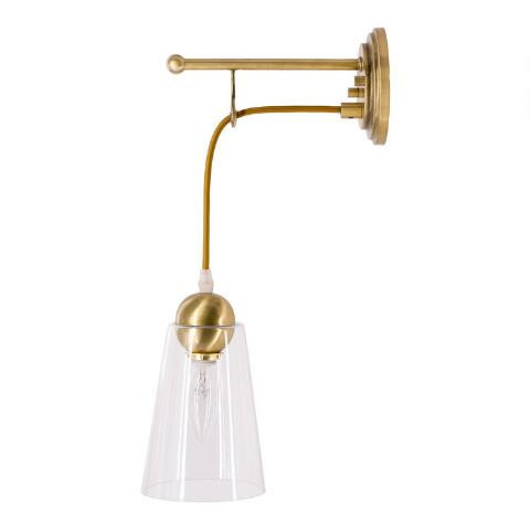 Seaham Gold and Glass Dome Wall Sconce | World Market