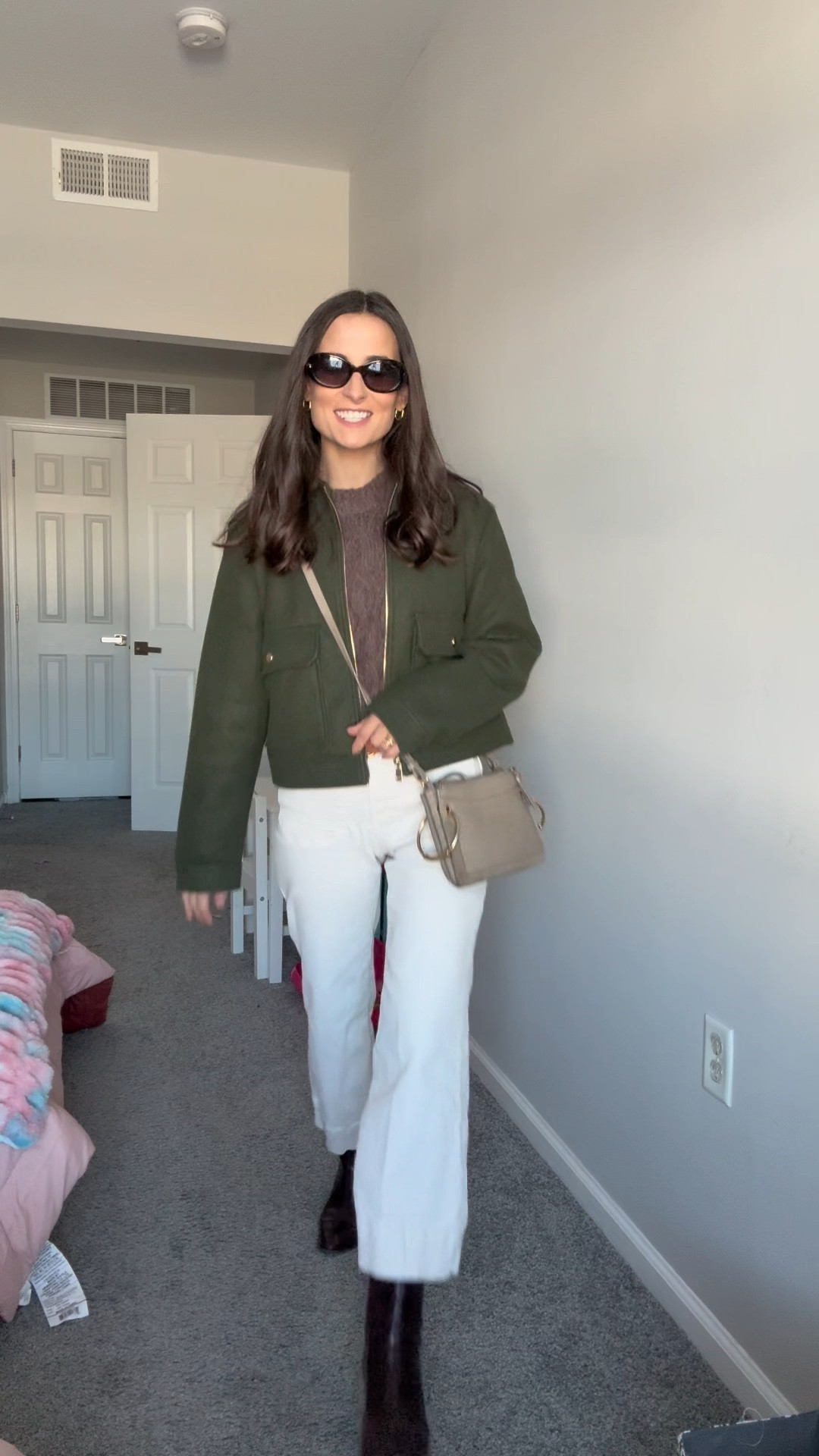Obsessed with this neutral + olive combo 🤎🌿

An easy “mom on the go” outfit that still looks put together:
olive jacket + cozy knit + cream trousers + sunnies + crossbody = effortless chic ✨


#LTKStyle #LTKFinds #LTKUnder100 #NeutralOutfit #WinterStyle #CapsuleWardrobe #MomStyle #CTStyle #EverydayOutfit #ClassicStyle

#LTKgrwm #LTKootd #LTKvlog