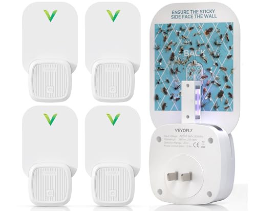 Fly Catcher Indoor, Fly Trap Indoor, (4 Device + 12 Refills) Fruit Fly Traps for Indoors, Gnat Traps for House Indoor, Bug Killer, Fly Trap, Plug in Light Flying Insect Trap | Amazon (US)