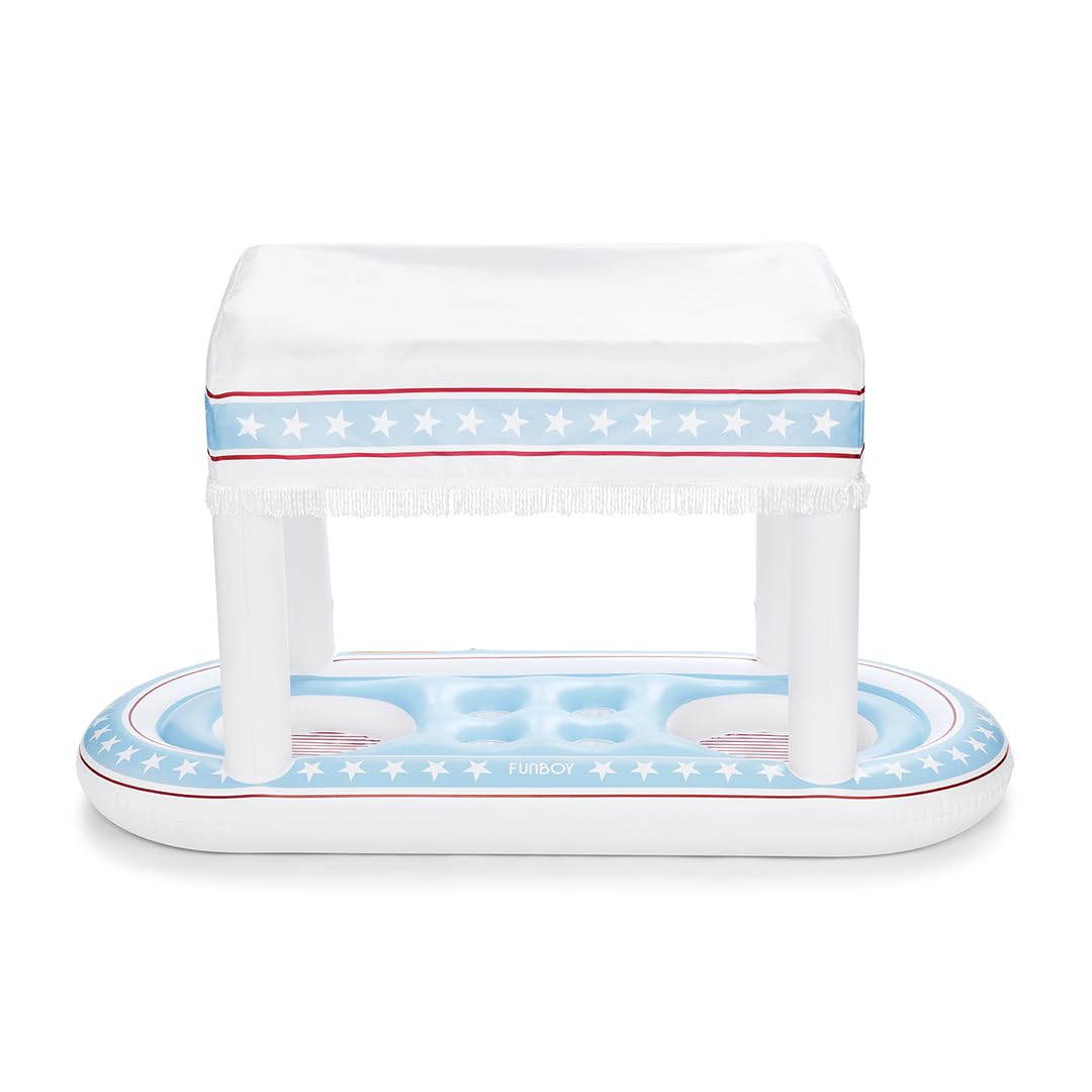 FUNBOY Giant Floating Red, White & Blue Cabana Stripe Drink Station 4th of July, Removable Fabric... | Amazon (US)