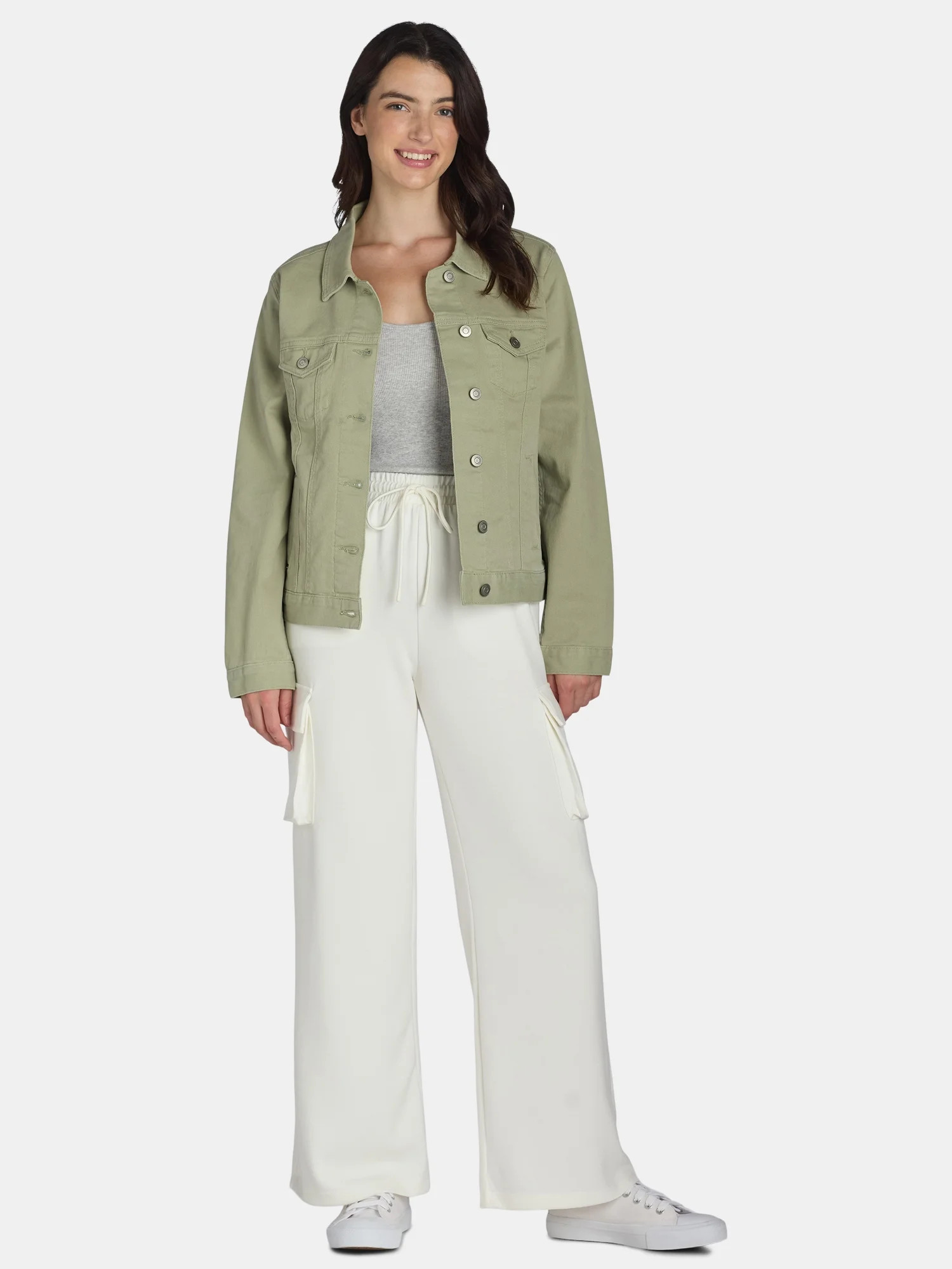 Scoop Women’s and Women’s Plus Scubaknit Wide Leg Cargo Sweatpants, Sizes XS-4X | Walmart (US)