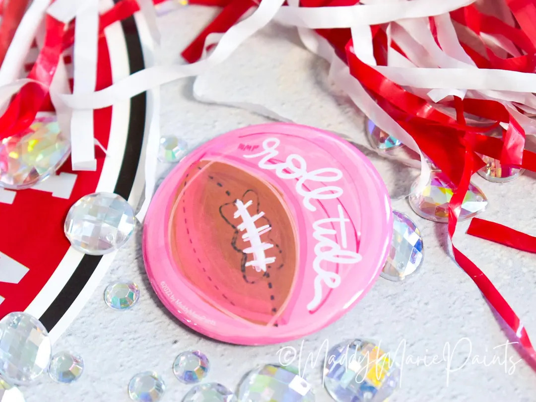 MADDYMARIEPAINTS roll Tide Roll OFFICIALLY LICENSED University of Alabama® 2.25 Gameday Button t... | Etsy (US)