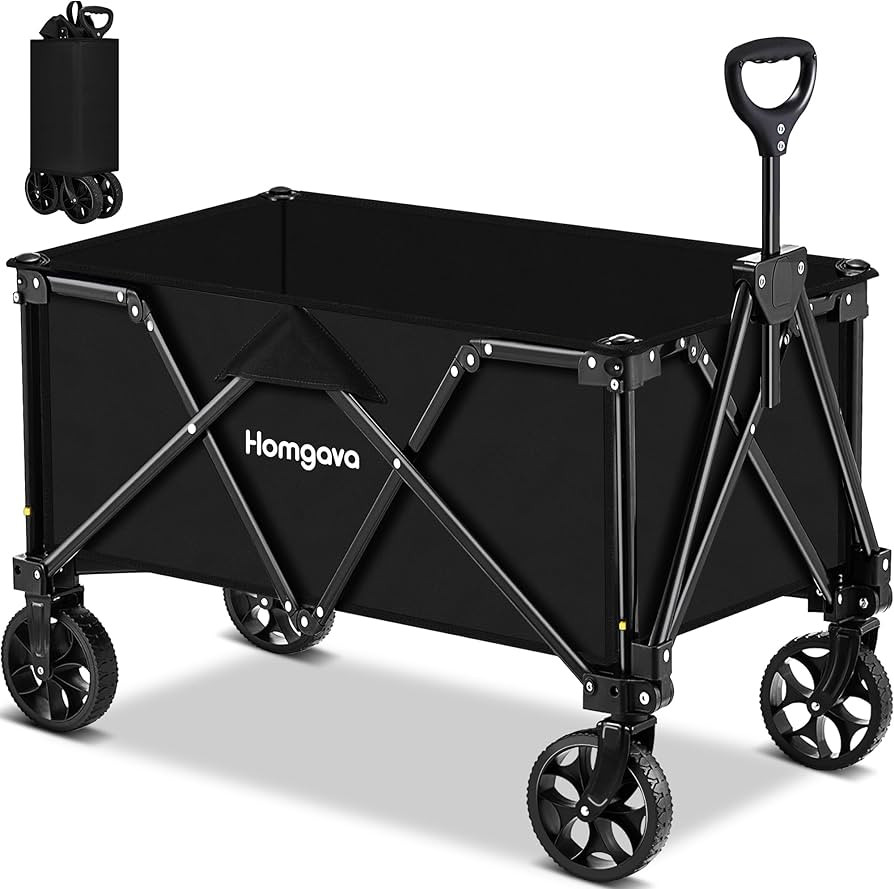 Collapsible Folding Wagon Heavy Duty,Foldable Utility Cart with Wheels,Large Capacity,for Grocery... | Amazon (US)