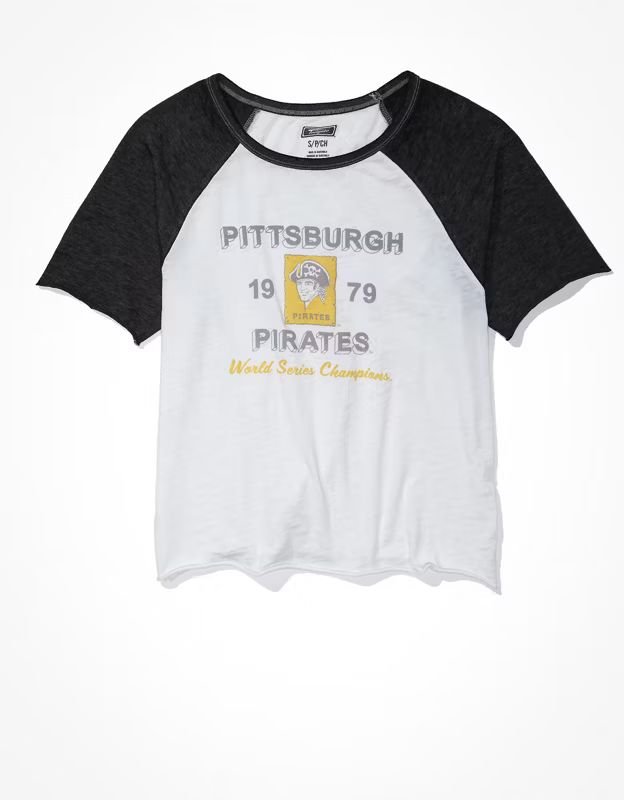 Tailgate Women's Pittsburgh Pirates Cropped Raglan T-Shirt | American Eagle Outfitters (US & CA)