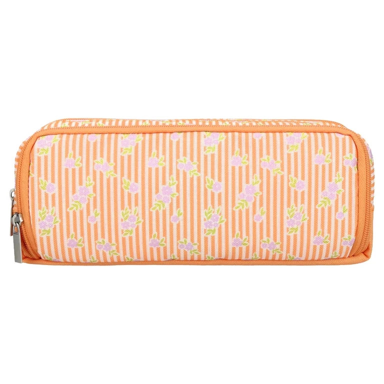 Pen+Gear 3-Zip Floral Pencil Pouch, Orange | Walmart (US)