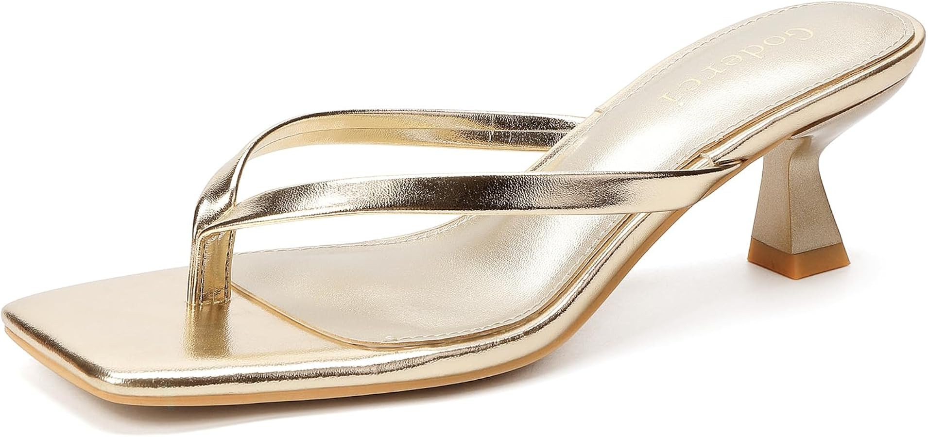 Kitten Flip Flop Thong Low Heels for Women Square Open Toe Slip On Heeled Sandals | Amazon (US)