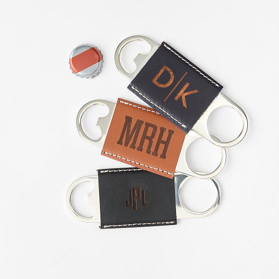 Silver and Leather Bottle Opener | Mark and Graham