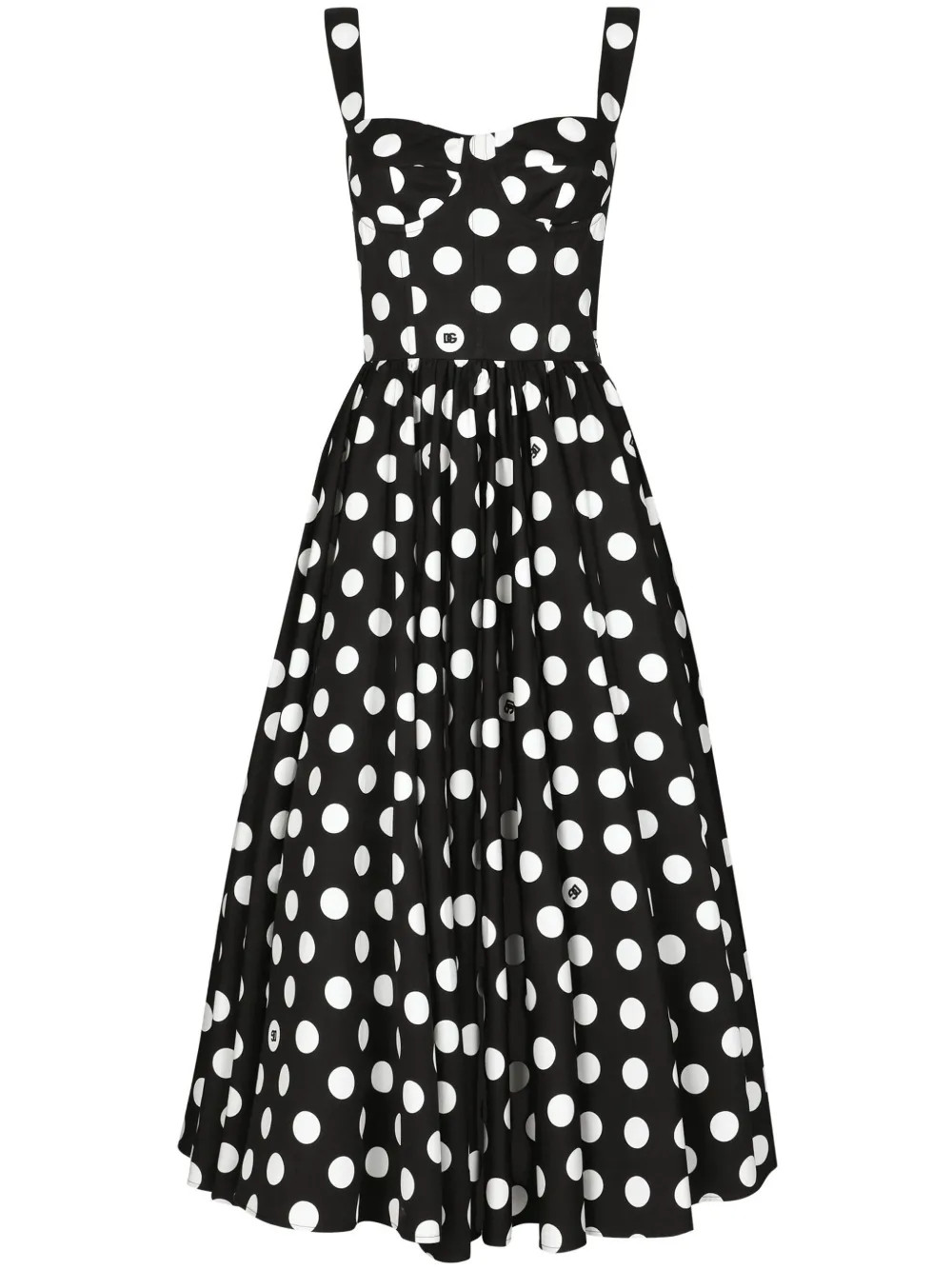 polka-dot corset midi dress | Farfetch Global
