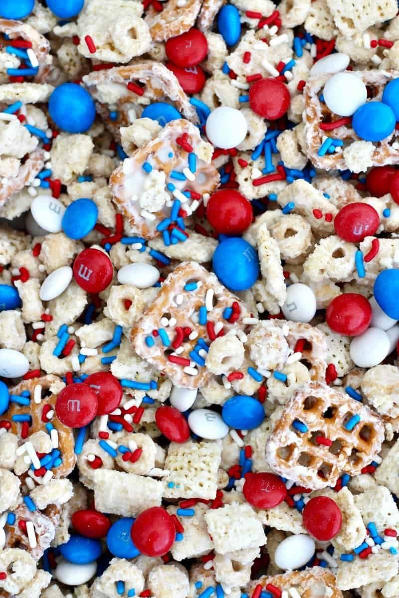 The best sweet and salty snack mix ever gets a patriotic pop with red, white and blue M&M’s and sprinkles in this Patriotic Party Snack Mix. Always a huge hit on the Fourth of July!

#LTKSeasonal #LTKParties #LTKSummerEdit