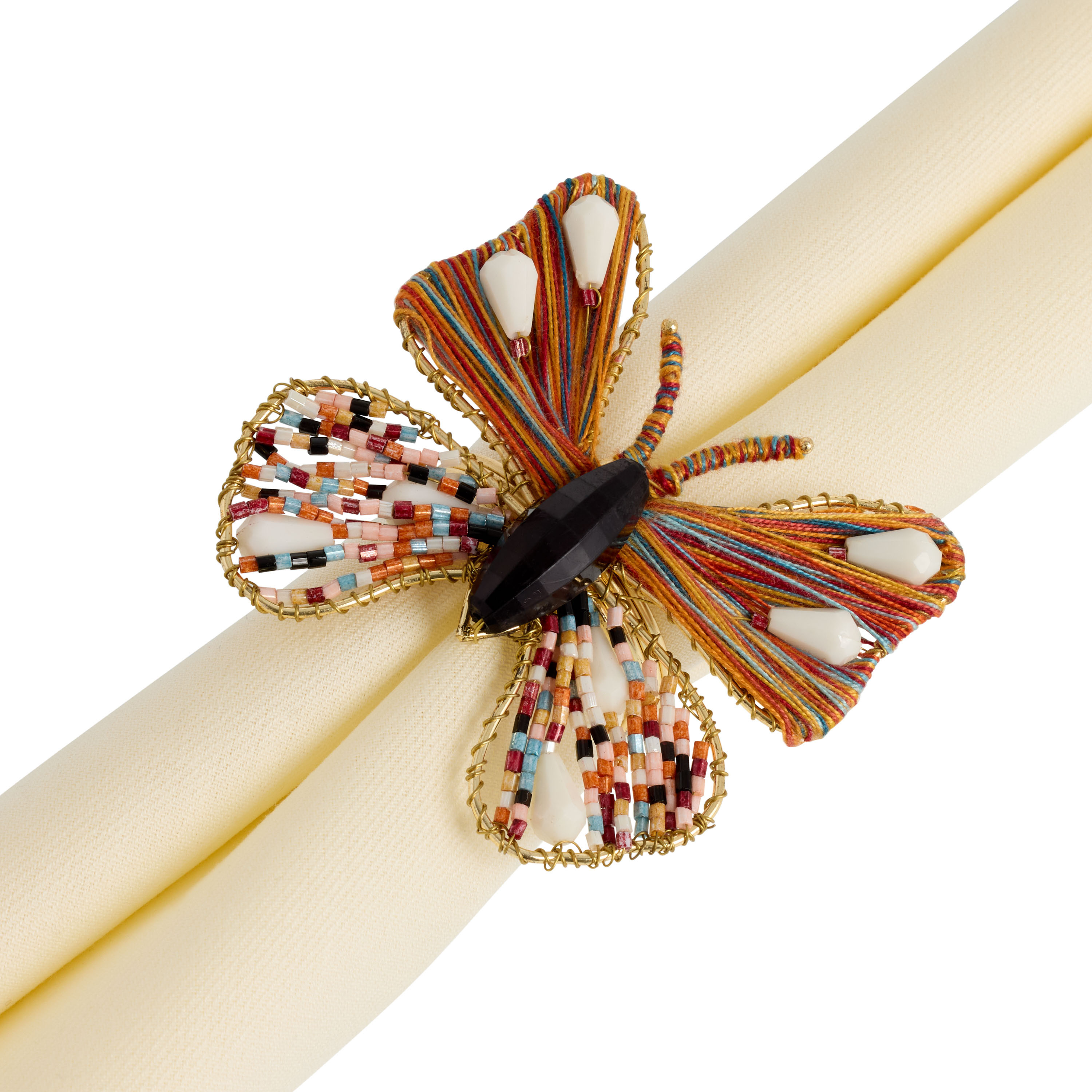 Multicolor Butterfly Beaded Napkin Ring | World Market