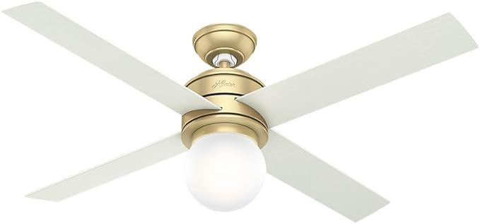 Hunter Hepburn Indoor Ceiling Fan with LED Light and Wall Control, 52", Modern Brass | Amazon (US)