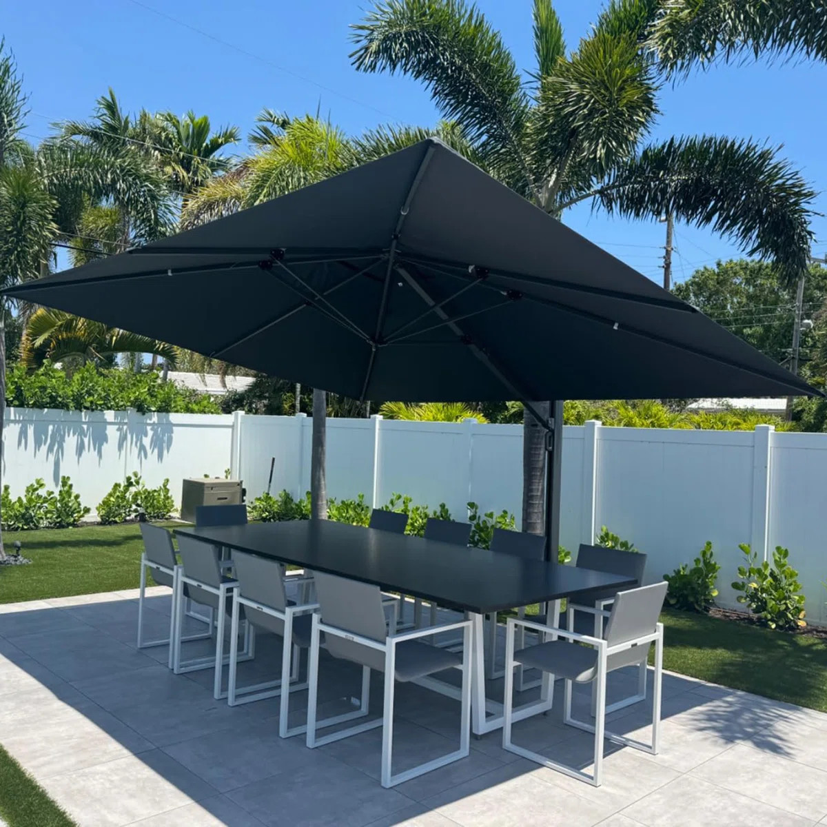 Mcelfresh Square Cantilever Umbrella With Base,Gray | Wayfair North America