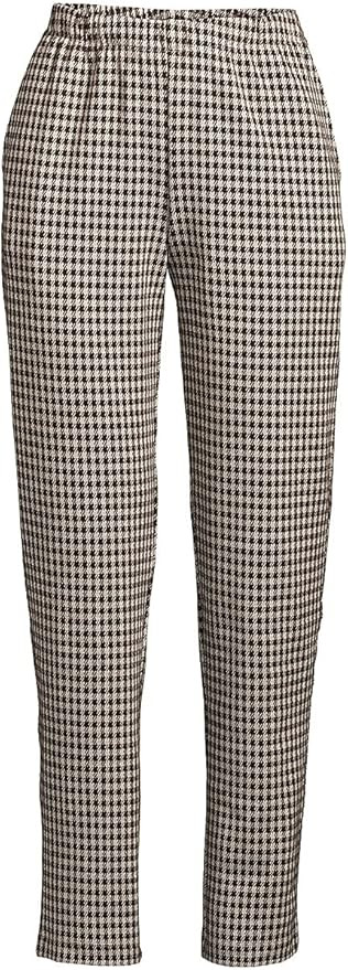 Lands' End Women's Jacquard Sport Knit Pant Rich Coffee Houndstooth Regular Large at Amazon Women... | Amazon (US)