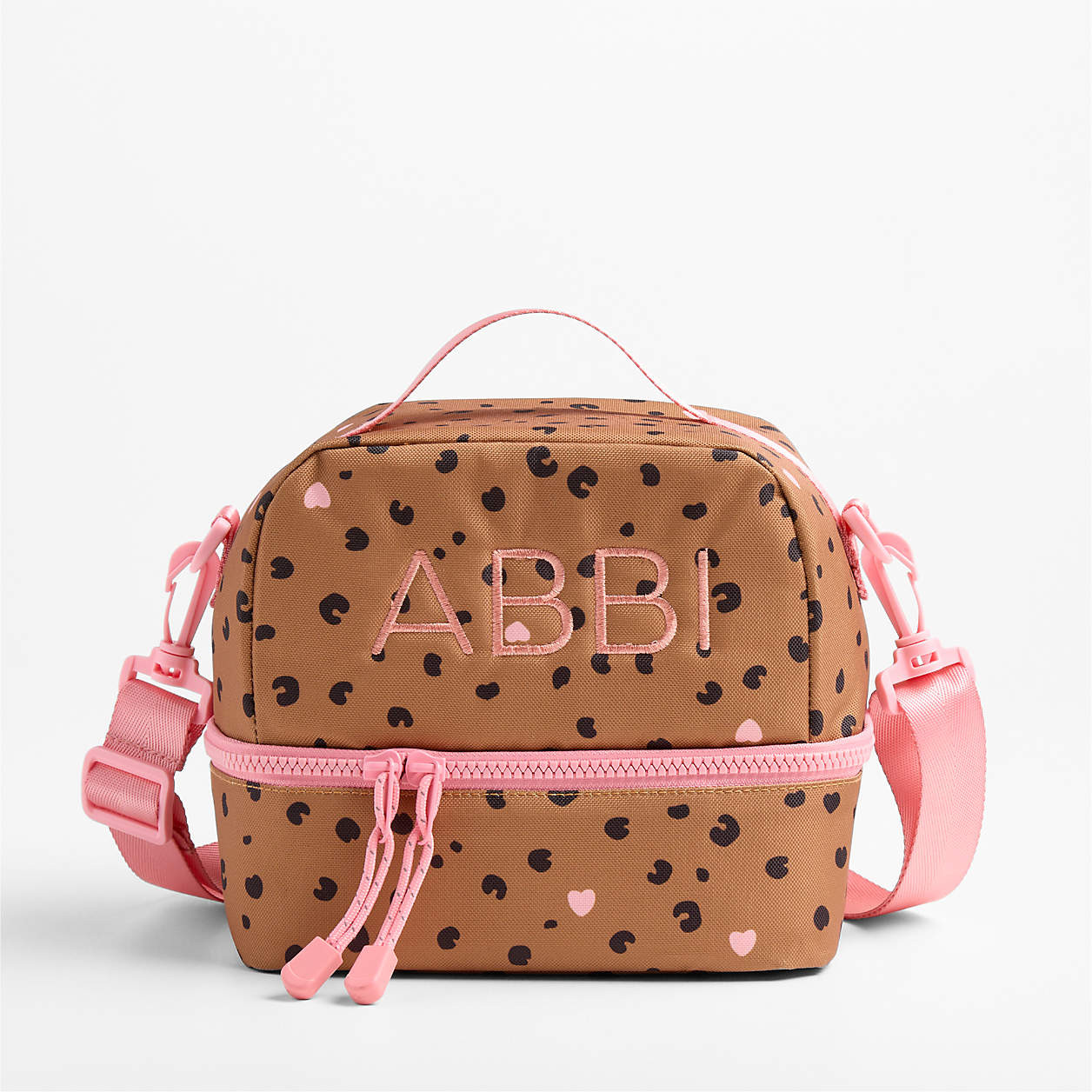Cheetah Hearts Dual Compartment Soft Insulated Kids Lunch Box + Reviews | Crate & Kids | Crate & Barrel