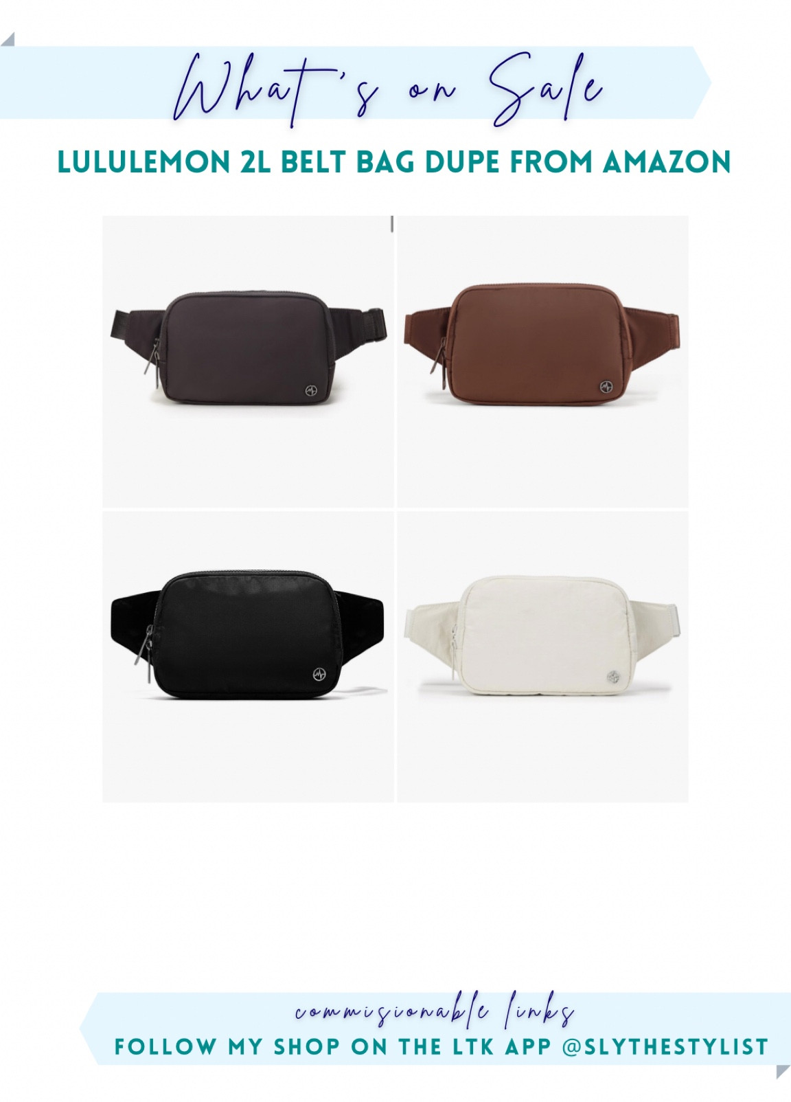 Pander 2L Belt Bag on Amazon

Lululemon 2L Belt Bag Dupe

I use this as an on-the-go baby diaper bag. Fits snacks, diaper, wipes, hand sanitizer, chapstick, phone, wallet/card holder

Chocolate, sable, brown, dark brown, brown black, cream, off white, black, aesthetic belt bag

#LTKfindsunder50 #LTKGiftGuide #LTKitbag