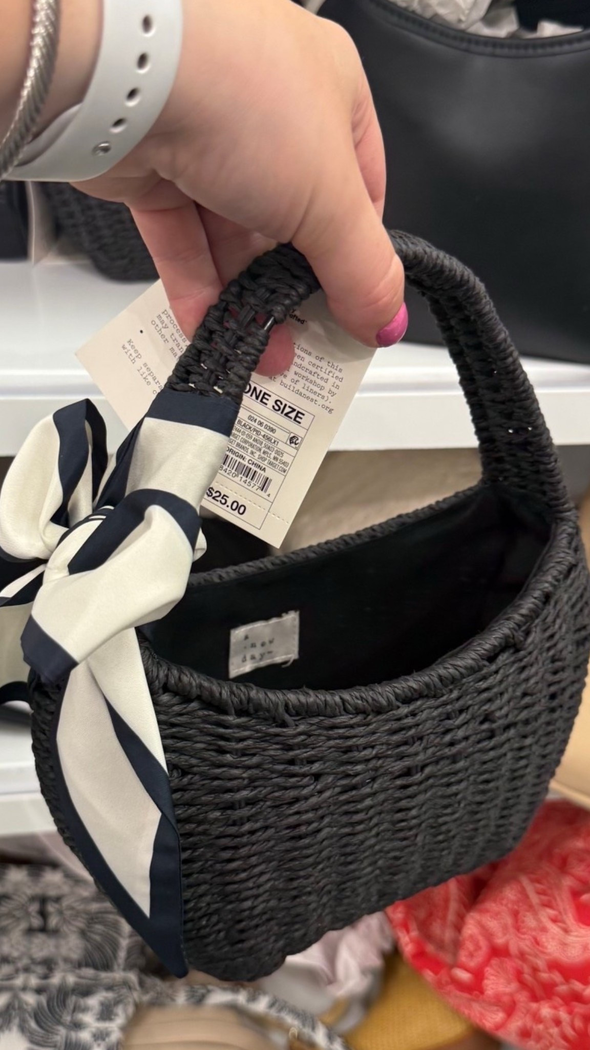 Black mini purse handbag with scarf straw mini bag with bow

#LTKItBag #LTKFindsUnder50 #LTKSaleAlert