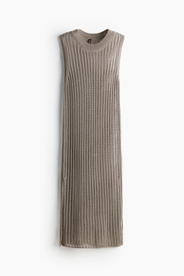Ladder-stitch-look Knit Dress - Light taupe - Ladies | H&M US | H&M (US + CA)