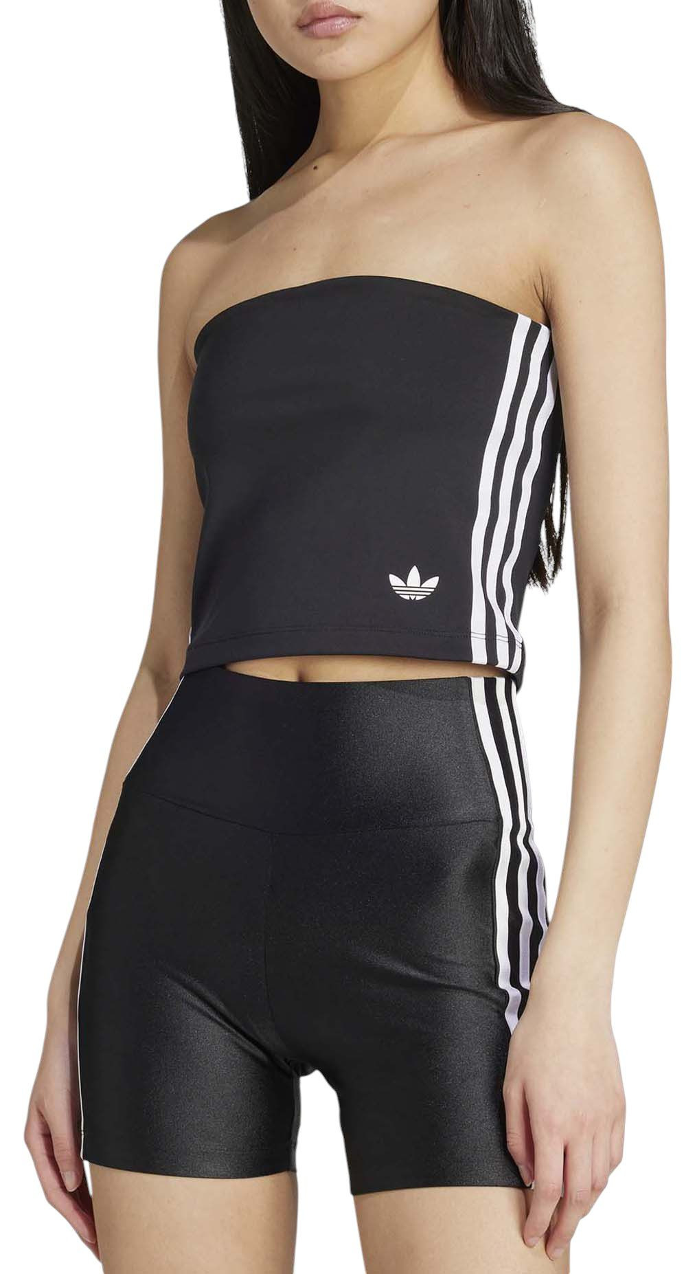 adidas Originals Women's Adicolor 3-Stripes Tube Top, Large, Black | DICK'S Sporting Goods