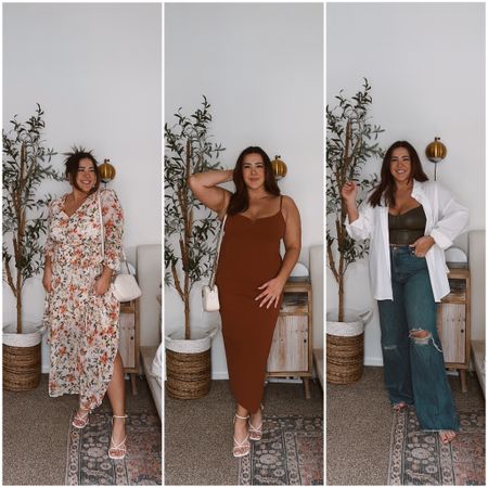 Midsize spring fashion with express! Size 14 jeans, size L in tops and dresses. White top I got XL but wish I stayed with L. Easter looks, Easter dress, spring dress, jeans for spring. Express fashion. 

#LTKcurves #LTKstyletip #LTKSeasonal