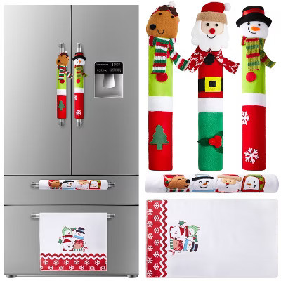 Joyfy 5 Pcs Christmas Kitchen Appliance Handle Covers, Refrigerator Door Handle Cover Kitchen Microwave Oven Dishwasher Decoration, Xmas Decorations | Target