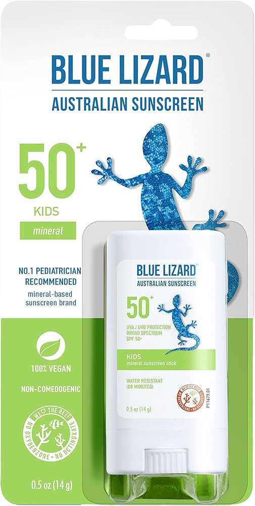 BLUE LIZARD Mineral Sunscreen Stick with Zinc Oxide SPF 50+ Water Resistant UVA/UVB Protection Ea... | Amazon (US)