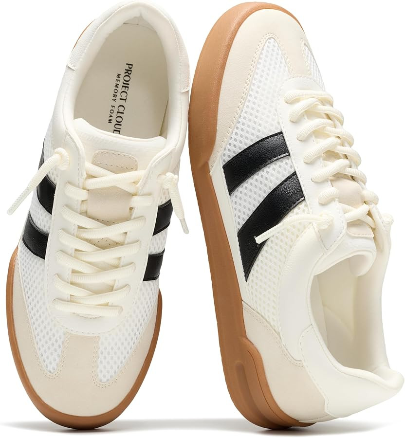Project Cloud Genuine Leather Casual Sneakers for Women - Memory Foam Insoles Lace-Up Womens Shoe... | Amazon (US)