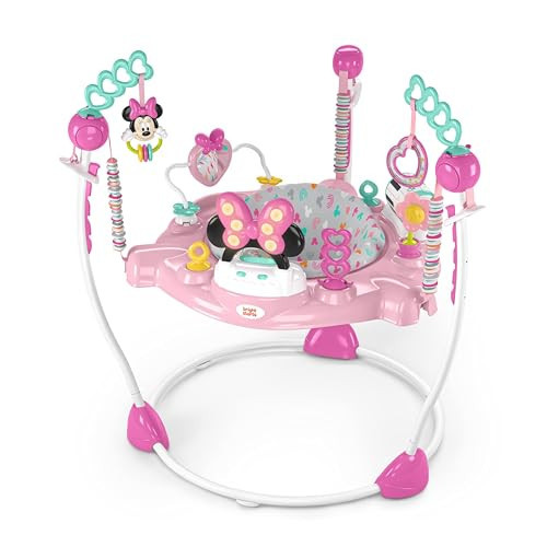 Bright Starts Disney Baby Minnie Mouse Forever Besties Baby Activity Center Jumper with 10 Toys, Lights & Sounds, 360-Degree Seat, 6-12 Months (Pink) | Amazon (US)