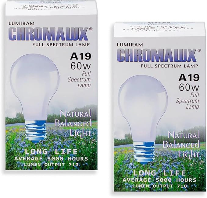 Chromalux Light Bulb Frosted-60W - 1 Bulb (Pack of 2) | Amazon (US)