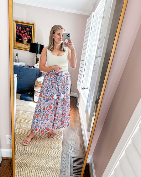 This floral skirt would be such a cute spring outfit or summer outfit for everyday. Size small in the skirt! 

#LTKstyletip #LTKSeasonal