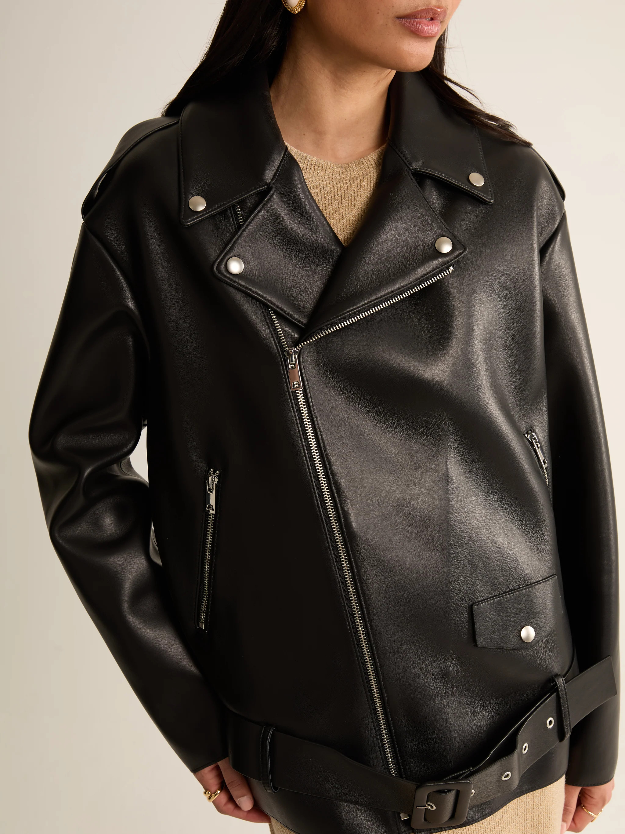 Black Leather Aviator Jacket | DE SAVARY LONDON