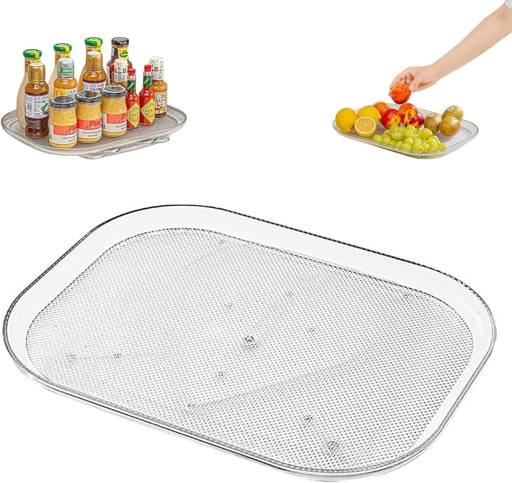 Square Lazy Susan for Refrigerator, Lazy Susan Turntable Organizer for Refrigerator, Countertop C... | Amazon (US)