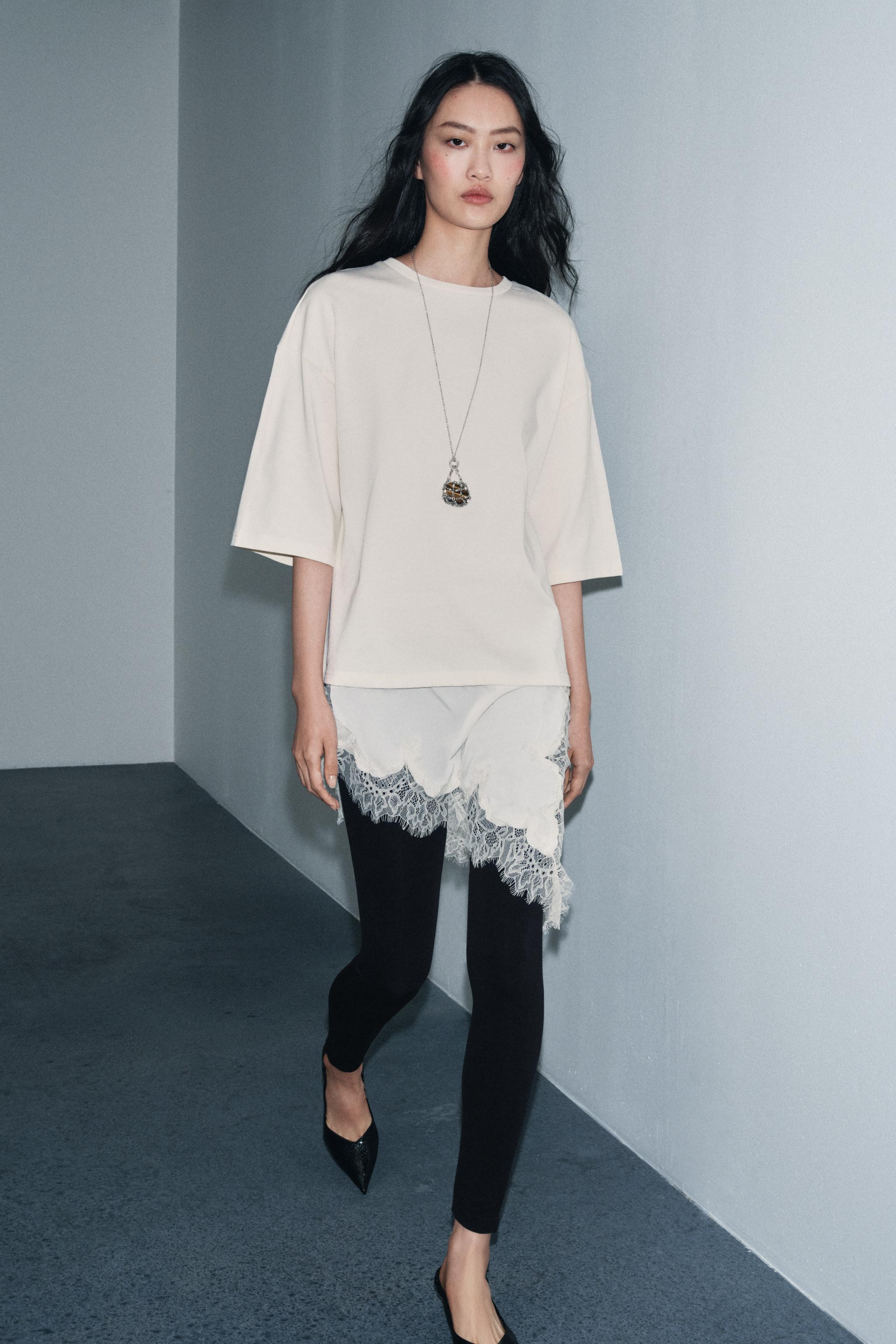 COMBINATION LACE T-SHIRT | Zara US
