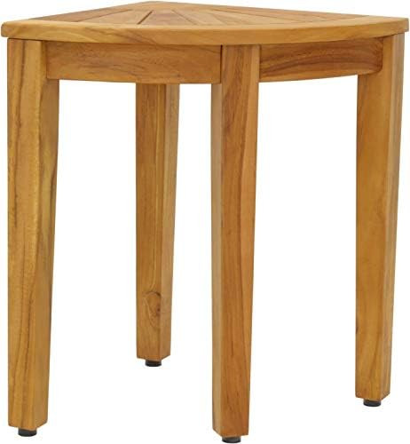 AquaTeak 15.5" Kai Corner Teak Shower Bench with Elevated Height | Amazon (US)