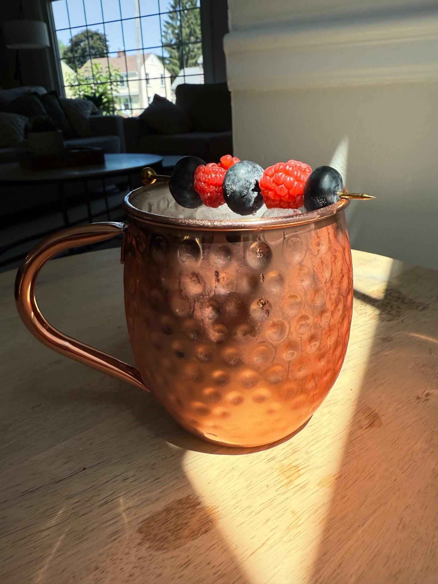 Blueberry Mule

Looking for a super simple and totally festive mocktail to sip on while you watch the fireworks? Say hello to the Blueberry Mule! 

Ingredients 
• 6-7 blueberries
• 1/2 lime - juiced
• 8 oz ginger beer

Add blueberries to your copper mug and 1/2 of a lime, juiced. Muddle together. Add ice and top with ginger beer!

#mocktails 

#LTKHome #LTKSeasonal