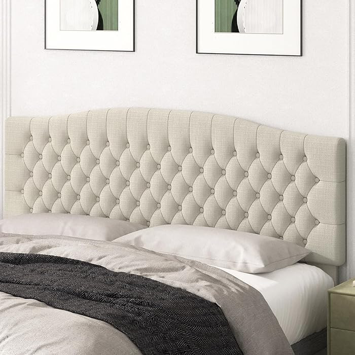 Befurtori King Headboard Only, Upholstered Headboard King Size for Adjustable Bed Linen Tufted Wa... | Amazon (US)
