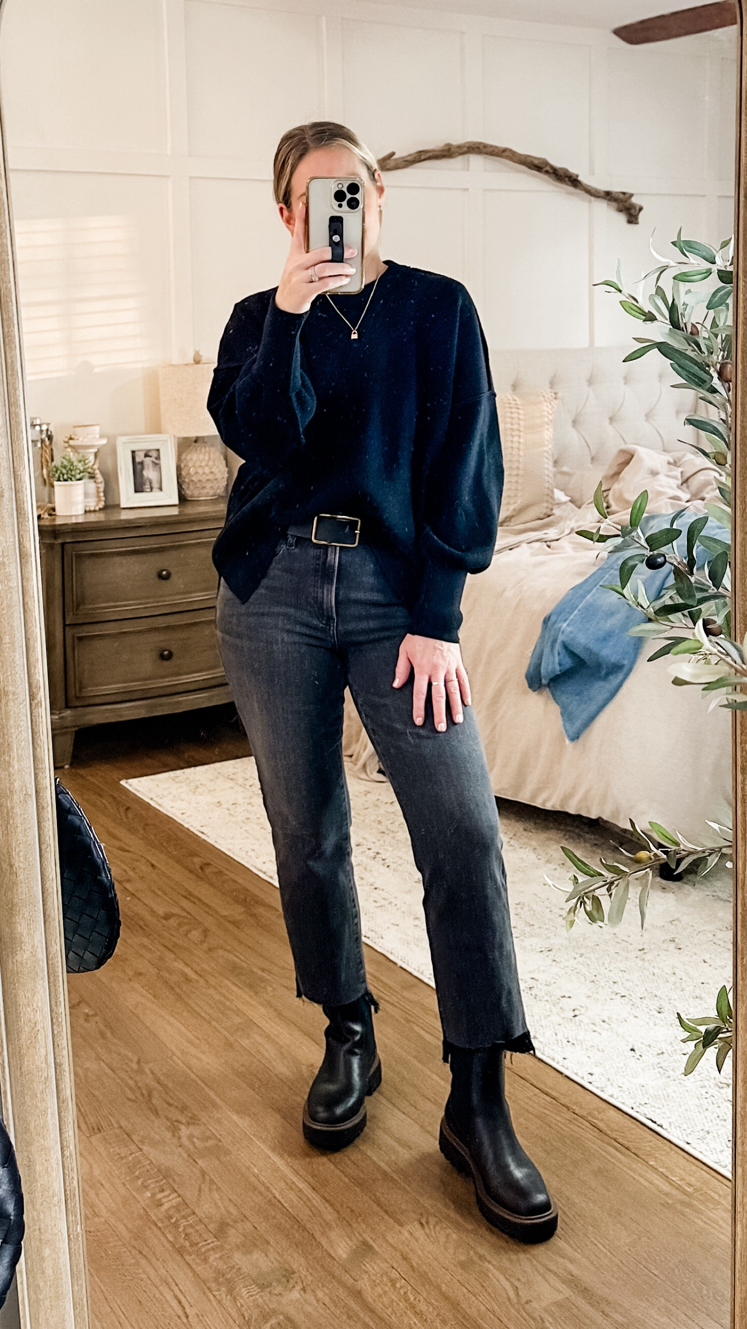 Medium everything. Soft and stretchy! Rock it as a spring outfit by swapping the boots out for tennis sneakers!! Linked a pair here to tie in the black! I have and love these! 

#LTKstyletip #LTKfindsunder100 #LTKmidsize