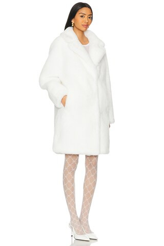 Elaine Faux Fur Coat in Winter White | Revolve Clothing (Global)