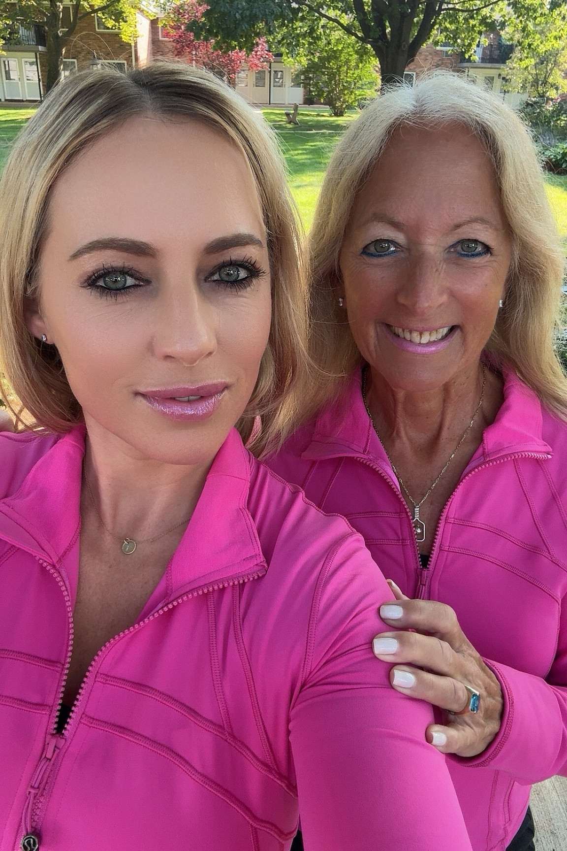 Mother daughter. Lululemon cropped define jacket, wearing size 10   #ltkmidsize #ltkfindsunder100 #ltkfitness   