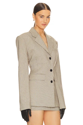 Helsa Plaid S Curve Jacket in Cafe Plaid from Revolve.com | Revolve Clothing (Global)