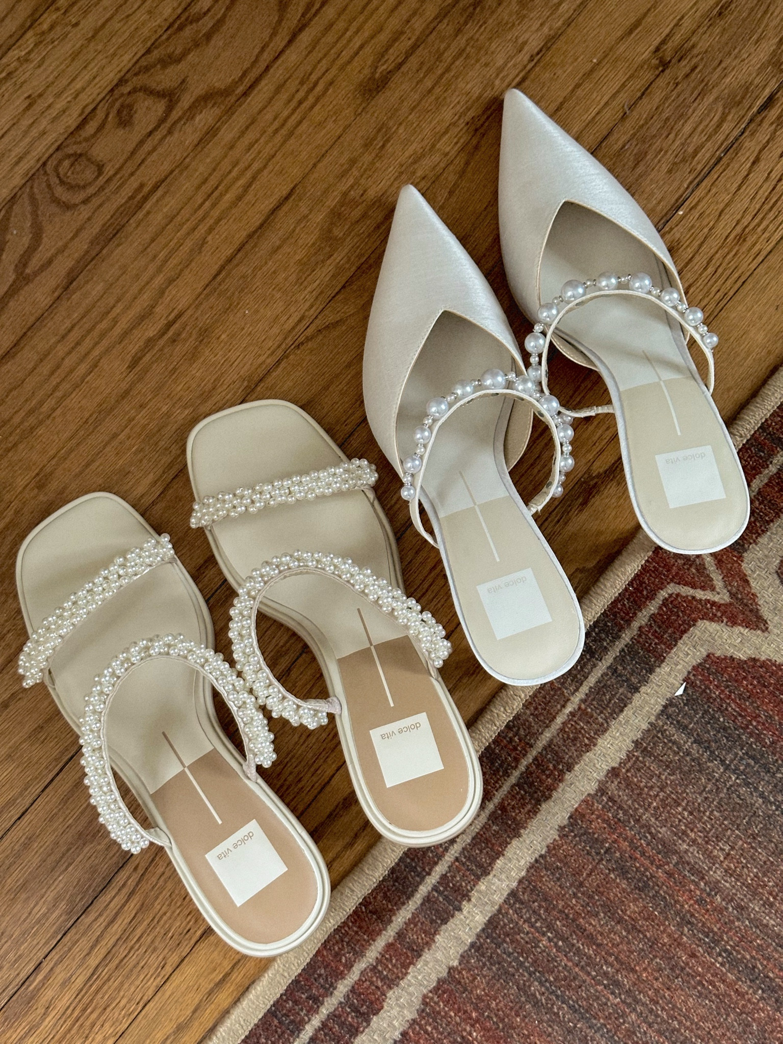 Trying wedding shoes! The ones on the left are SO CUTE but the straps are really loose on my foot. If you have thicker/wider feet these may work great for you! I think the ones on the right are the winner! Both fit true to size, but as mentioned the straps are loose on the left pair 

#LTKstyletip #LTKshoecrush #LTKwedding