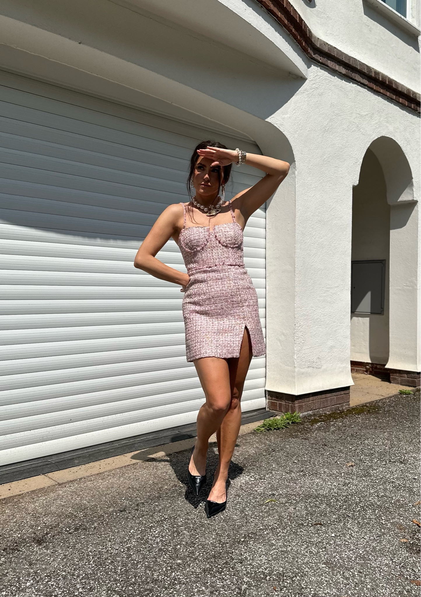 Barbie tweed dress.

Pink dress. Barbie trend. Barbie dress. Cocktail dress. White dress. Barbicore fashion. Self-portrait dress. Prada heels. Kitten heels. Black heels

#LTKeurope #LTKshoecrush #LTKFind