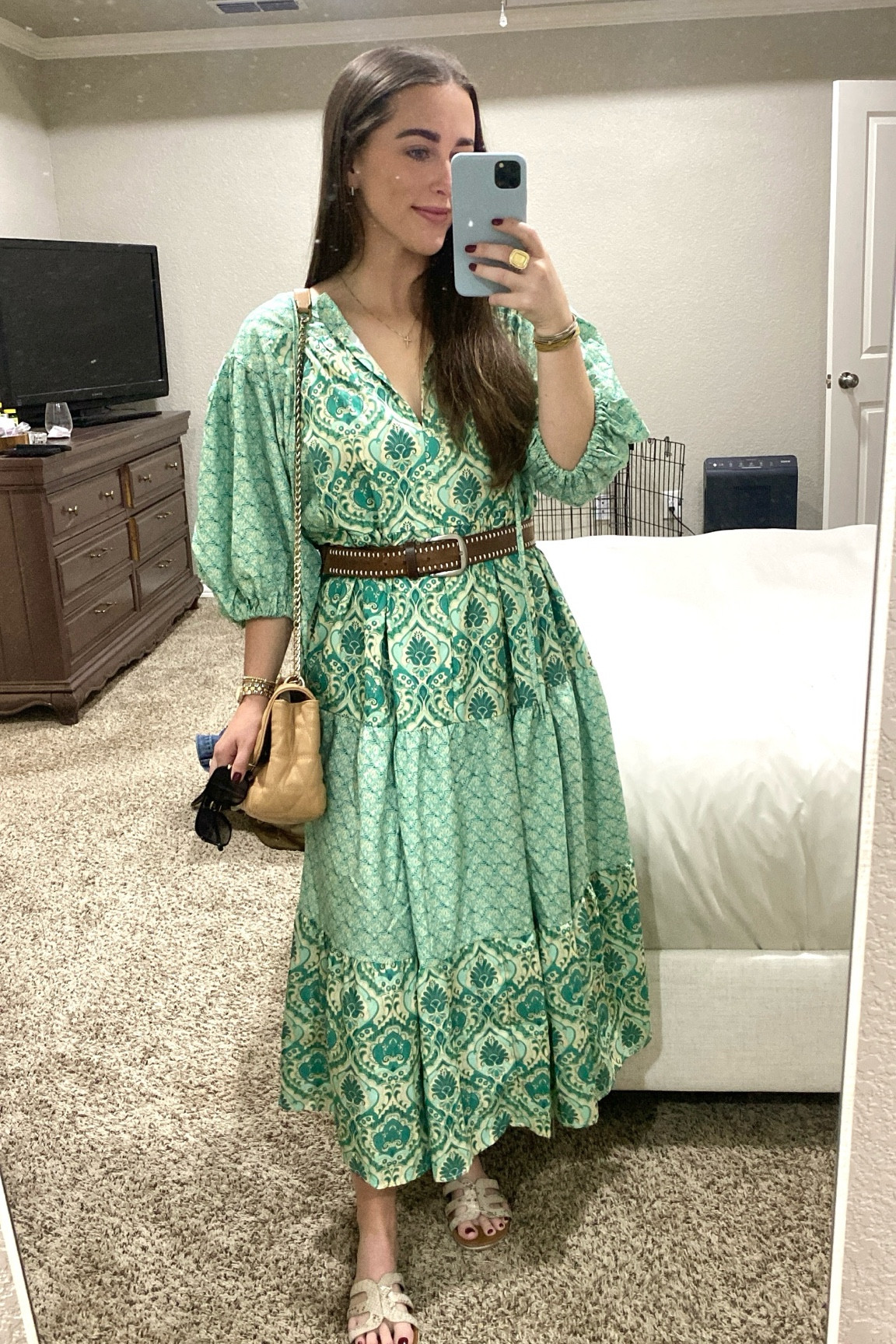Church outfit 💚 Exact dress is from Fox&Hen and the belt is super old! 

#LTKFindsUnder50 #LTKStyleTip #LTKFindsUnder100