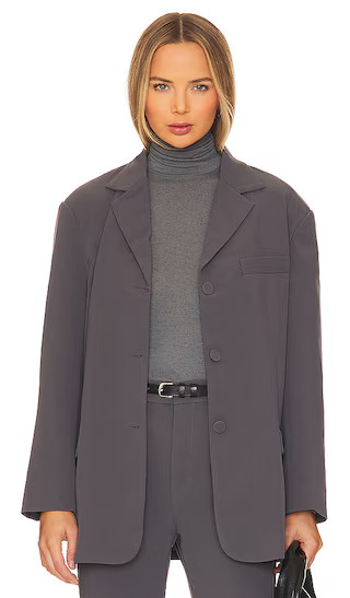 Akia Oversized Blazer in Charcoal | Revolve Clothing (Global)