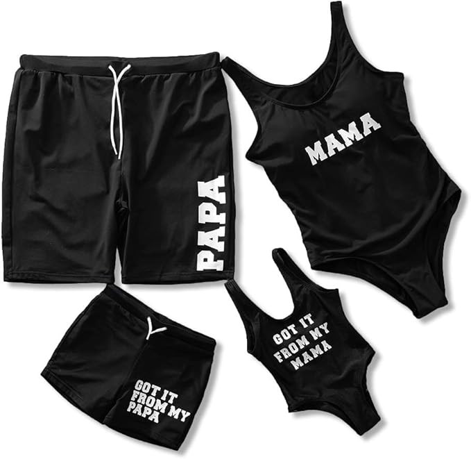 IFFEI Mommy and Me Matching Swimwear One Piece Mother Daughter Monokini Bathing Beach Wear | Amazon (US)