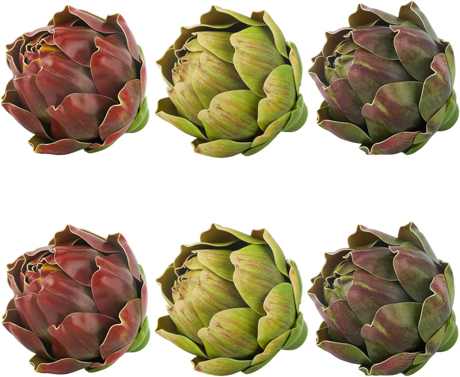 6Pcs Large Colorful Artificial Artichoke Fake Vegetables - Faux Artichokes for Wedding, Party, Ho... | Amazon (US)