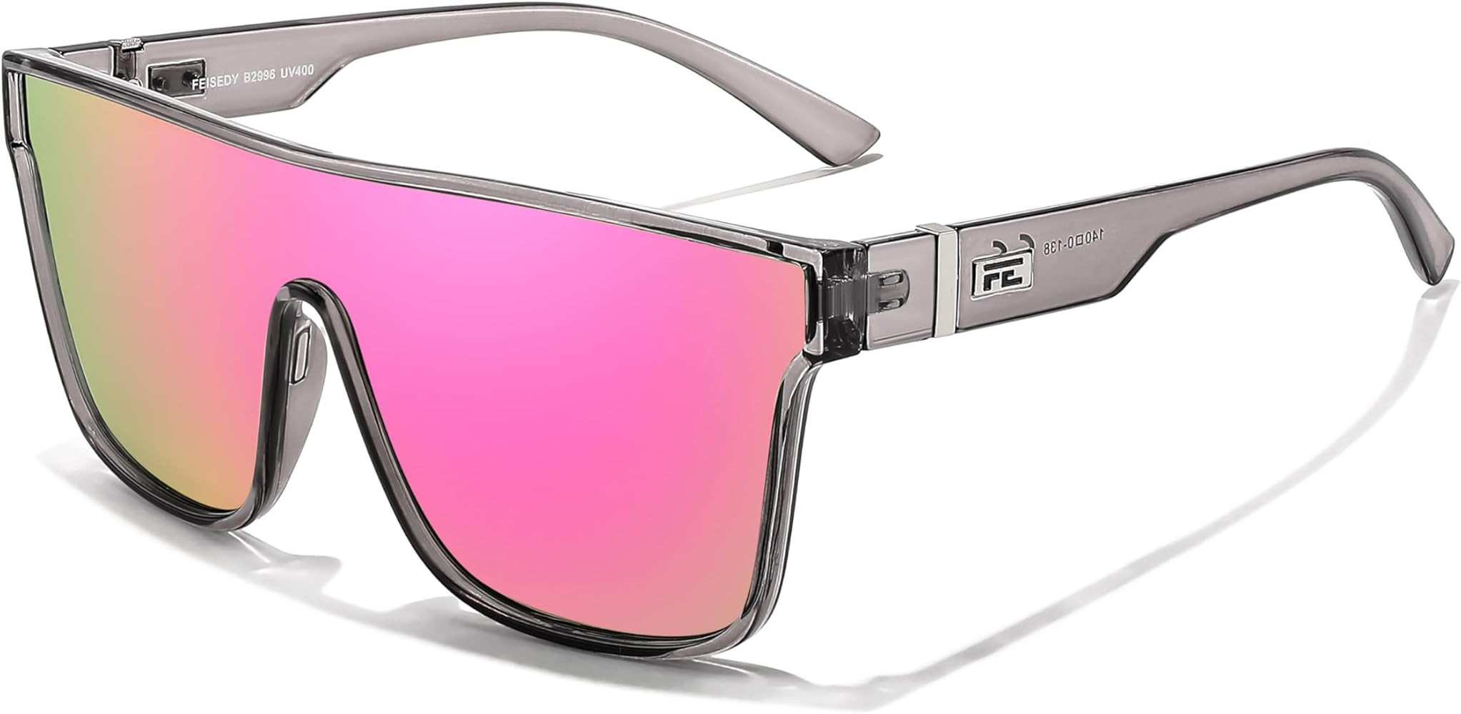 FEISEDY Fashion Flat Top Sunglasses Trendy Oversized Square Shades Women Men UV400 B2996 | Amazon (US)